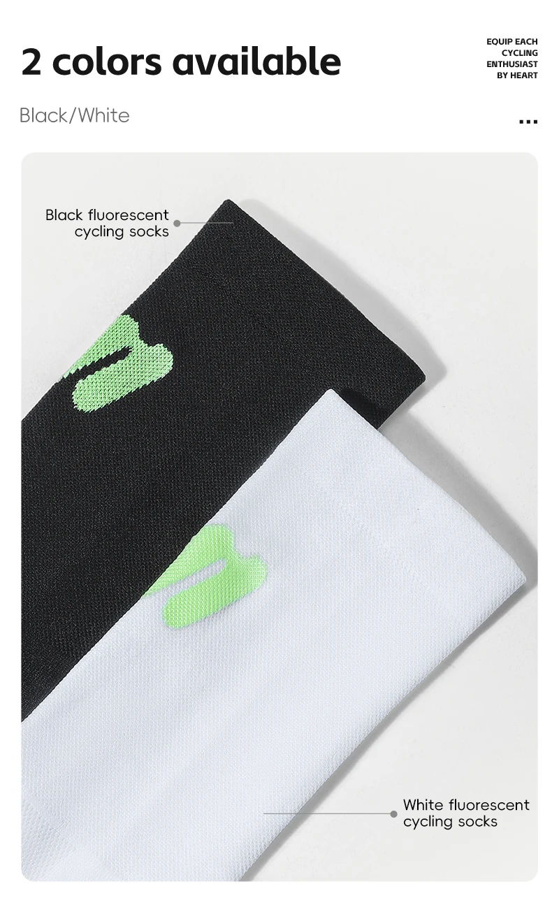 WEST BIKING Fahrradsocken Atmungsaktiv Hochelastisch Leuchtend Nacht-Fahrradsocken für Männer Frauen Outdoor-Sport-Fußbekleidung 1/2/3 Paar – Detail 11