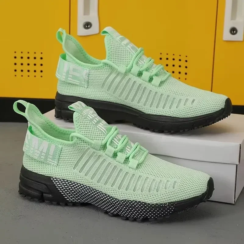 

Новые летние мужские кроссовки с дышащей сеткой, противоскользящие теннисные тренировочные кроссовки, уличные модные легкоатлетические мужские кроссовки для бега