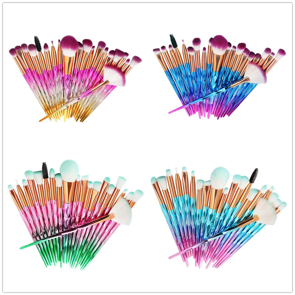 20Pcs Makeup Brush Set Long Handle Bristle Brushes Kit Professional Foundation Eye Beauty Accessories Tools for Women