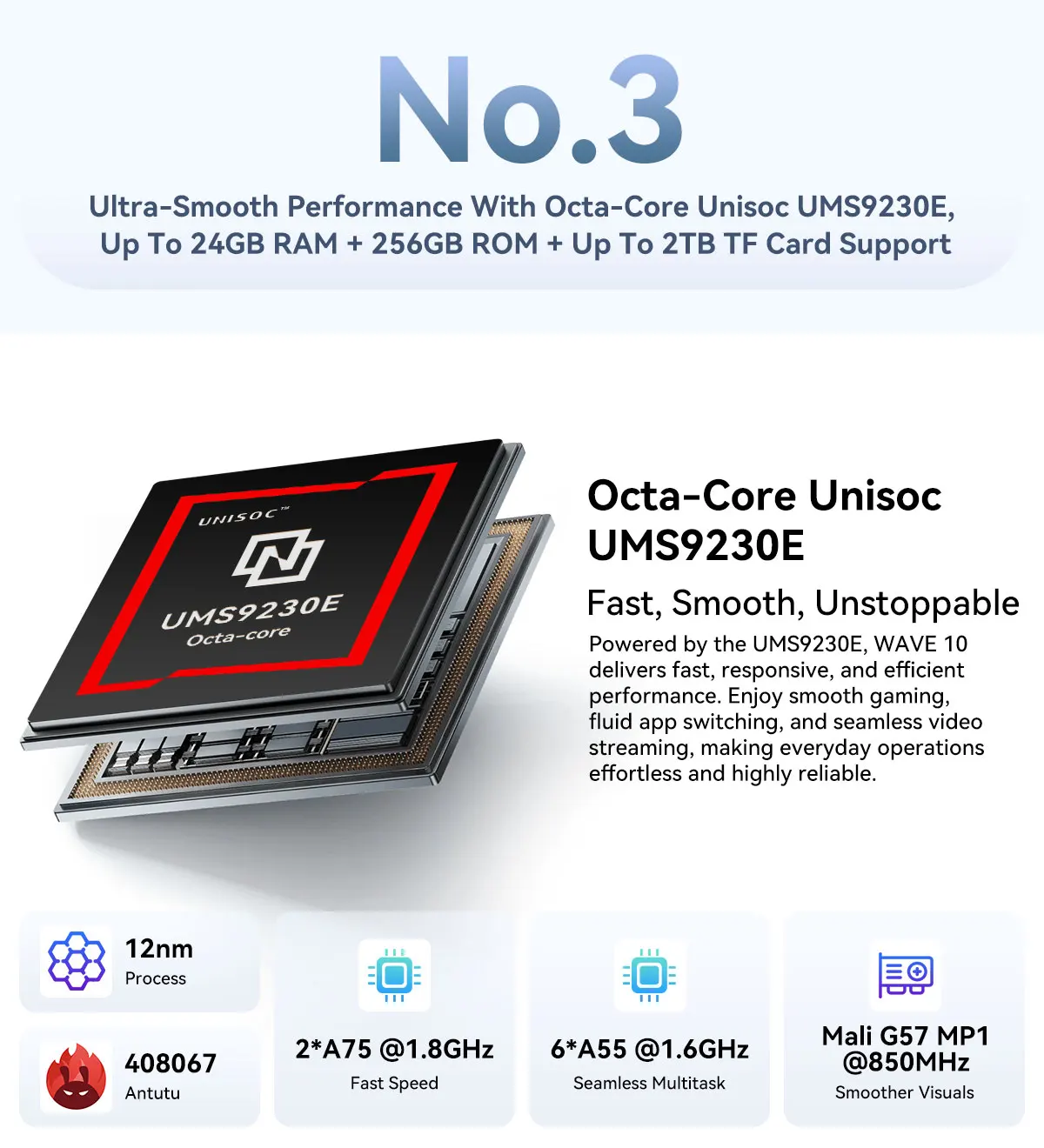 Blackview WAVE 10 Smartphone 6.88 HD+ 120Hz IPS Display Octa-Core 8GB 256GB 32Mp Camera 5000mAh 3 Card Slot Android 16 Cellphone