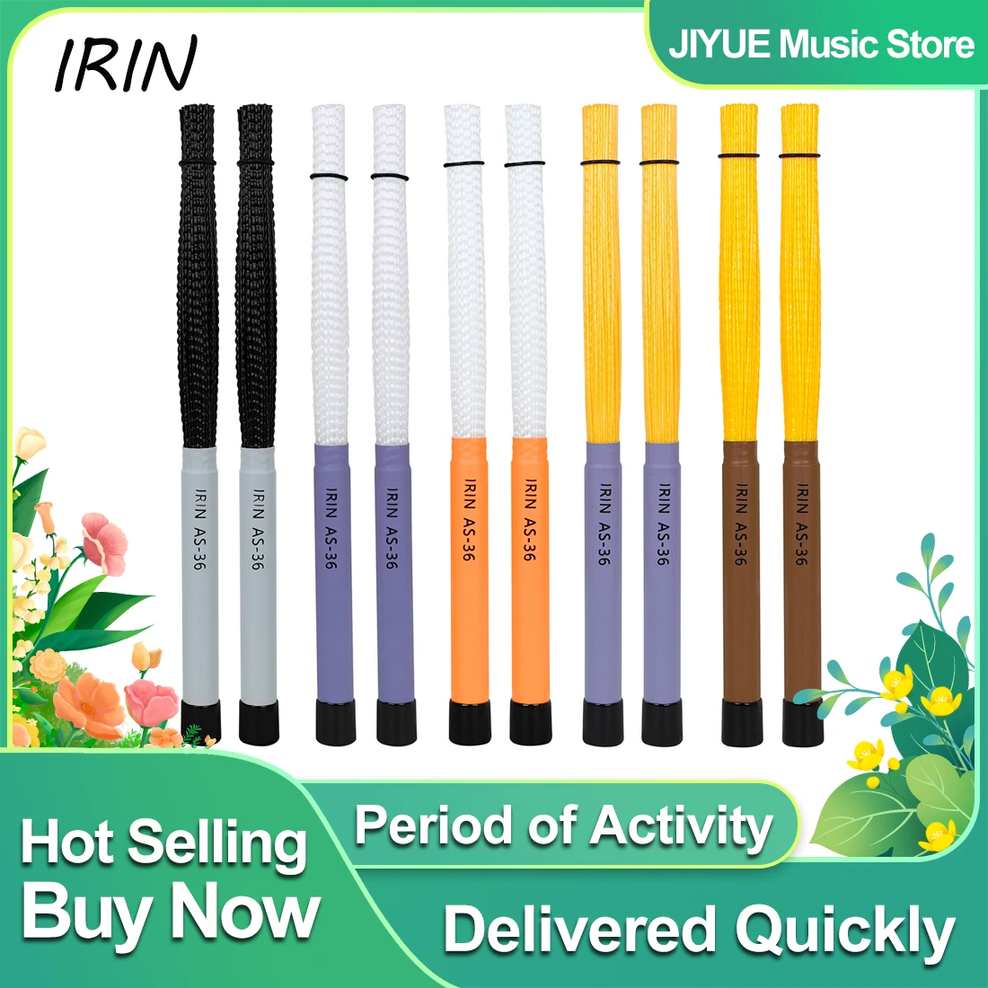 IRIN Trommelbürsten Regaltrommelbürsten Nylon Hochflexible Trommelstockbürsten Band Performance Percussion Zubehör Teile