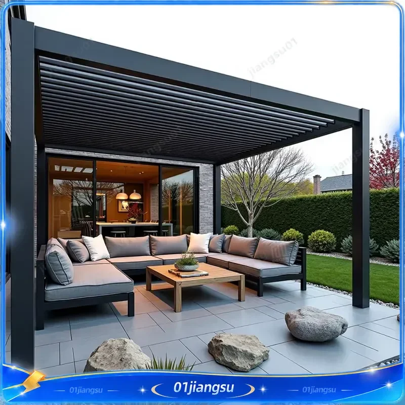Outdoor Retractable Aluminum Pergola Canopy Eco Friendly Sun Shade Awning for Garden Gazebo Terrace Balcony Patio Deck