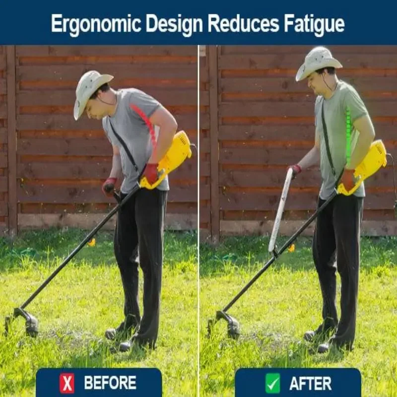 

Ergonomic Weed Eater Handle Extension Weed Trimmer Grip Lawn Mower Auxiliary Handle Adjustable Mower Assist Extension Grip