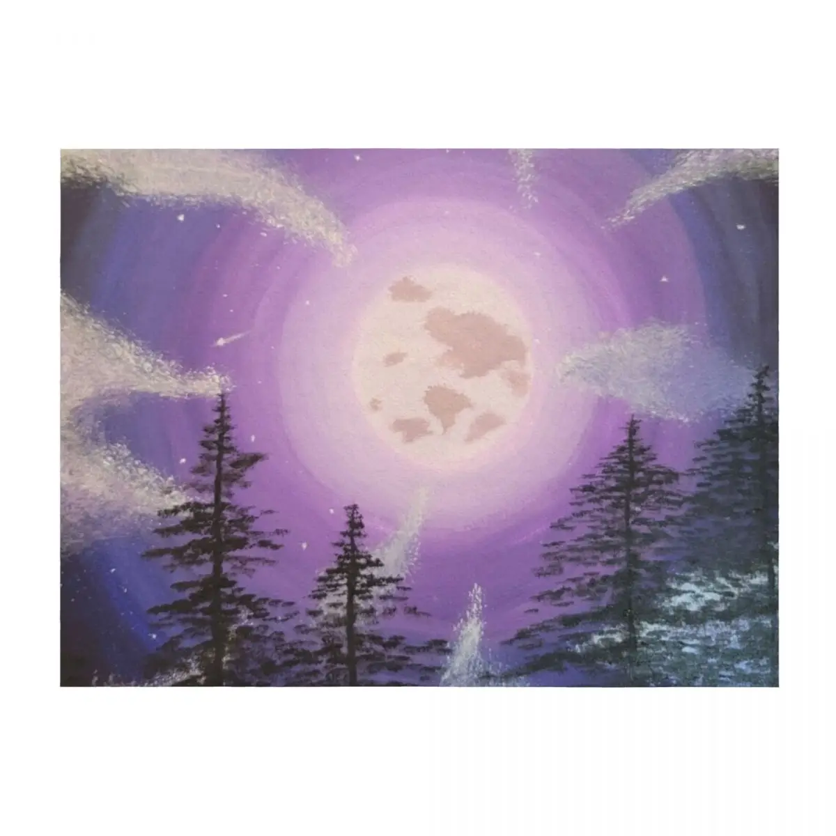 الأرجواني القمر الاكريليك اللوحة رمي بطانية السرير يغطي العلامة التجارية الفاخرة السرير لبطانيات الأريكة الزخرفية #2