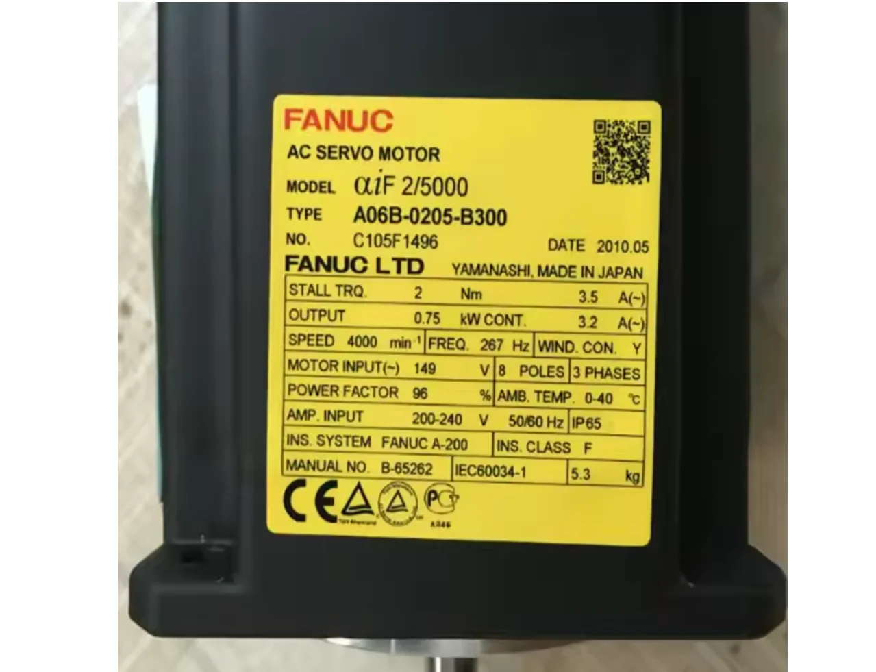 A06B-0205-B300 New Fanuc AC Servo Motor For CNC Machine 12 Months Warranty A06B 0205 B300
