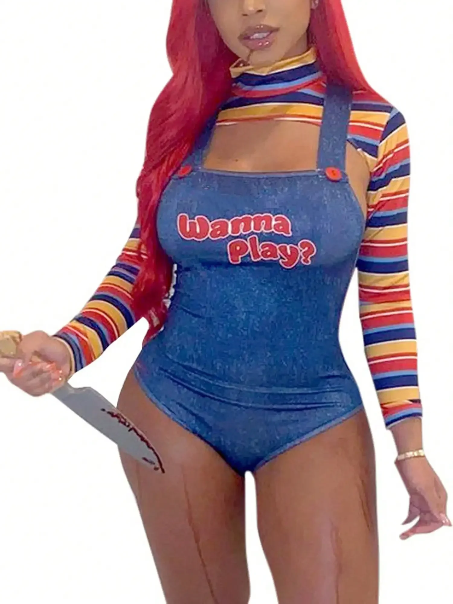 

Crazy Female Doctor Costume Mischievous Doctor Halloween Role-Playing Set