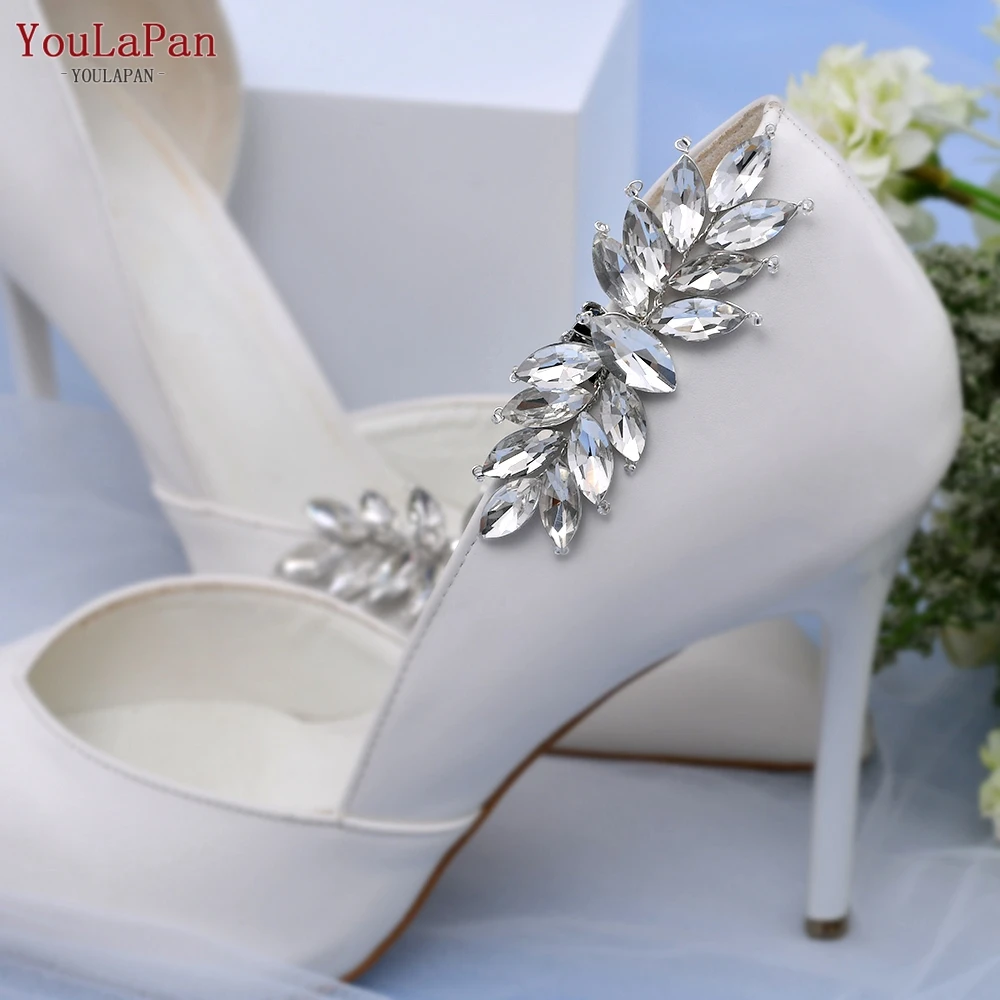 YouLaPan 2pcs Shoe Clip Rhinestone Removable Shoe Buckle Women Wedding High Heels Decoration Accessories Bridal Shoes Clips HX31