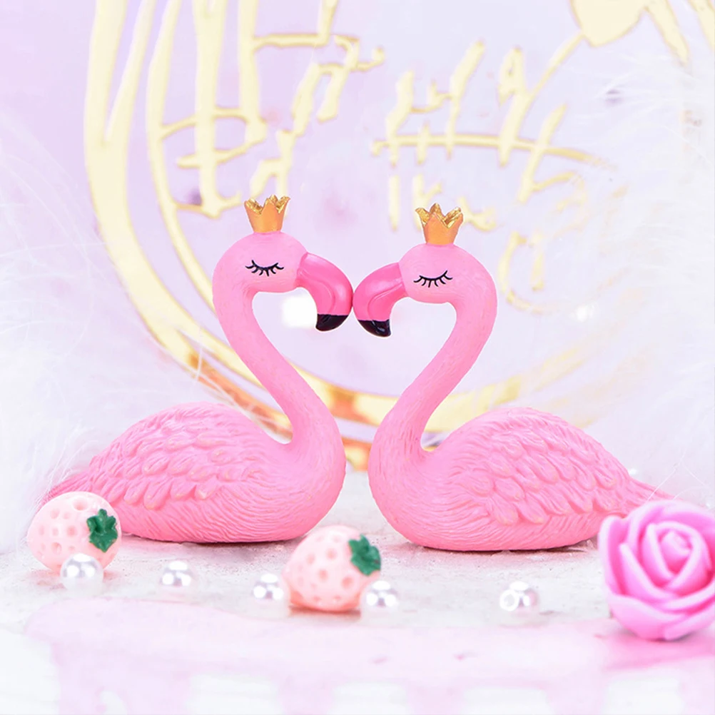 

6 Pcs Succulents Flamingo Decoration Decorations Garden Ornaments Pvc Miniature Animal Figurines