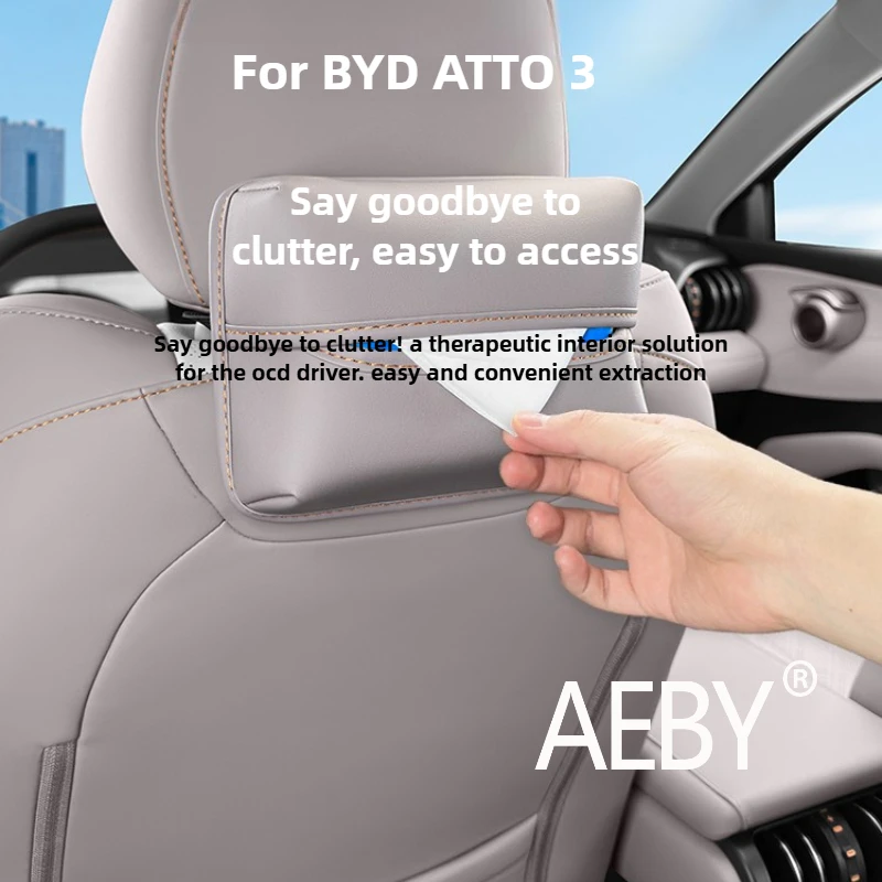

AEBY For BYD ATTO 3 2025 Universal Sun Visor Headrest Mount Organizer,Sun Visor Paper Dispenser Bag,Hanging Car Tissue Holde
