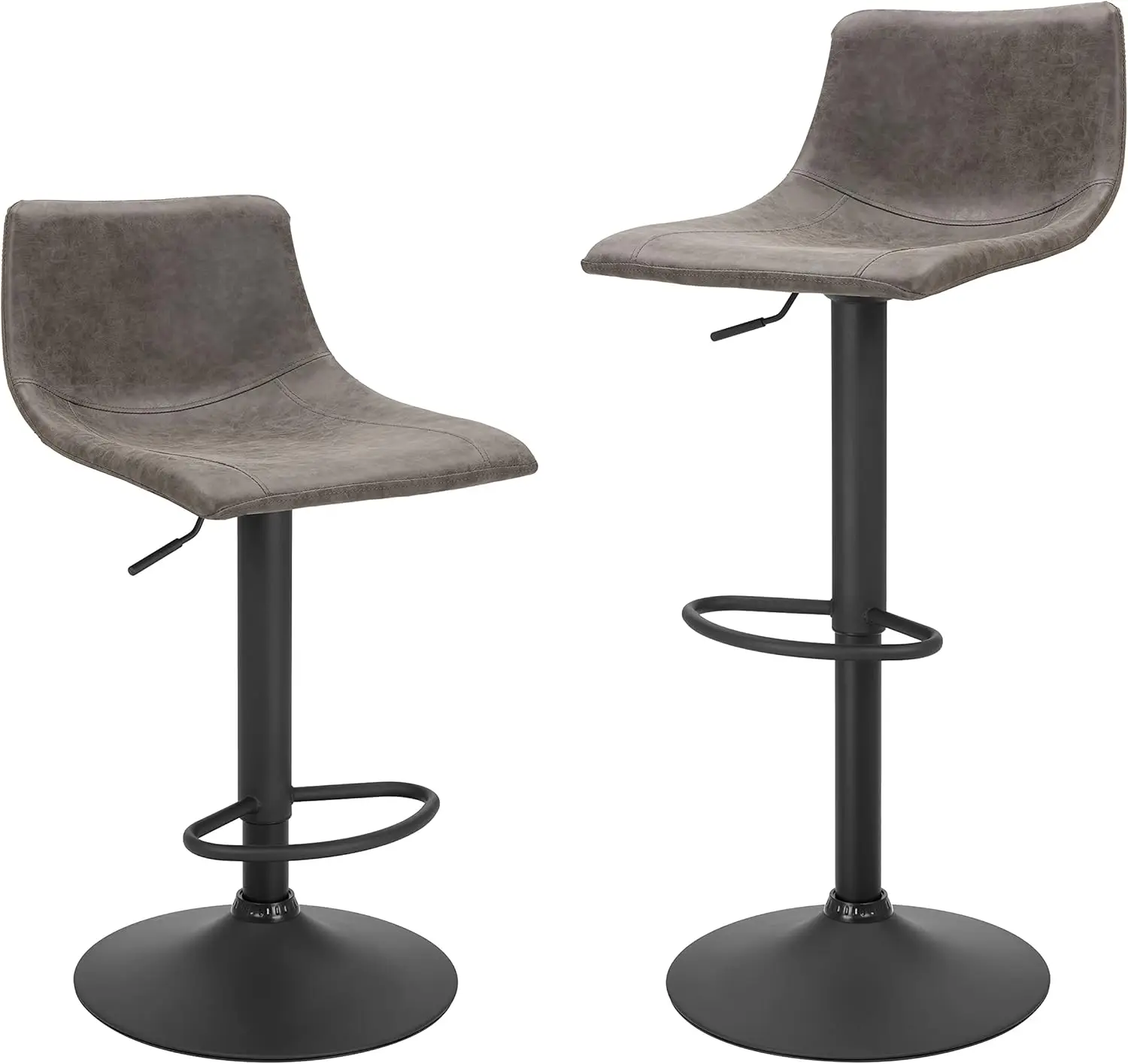 

Bar Stools Set of 2 Counter Height, Swivel Barstools with Footrest and L Shape Back, Height Adjustable Modern Bar Chairs, Vin
