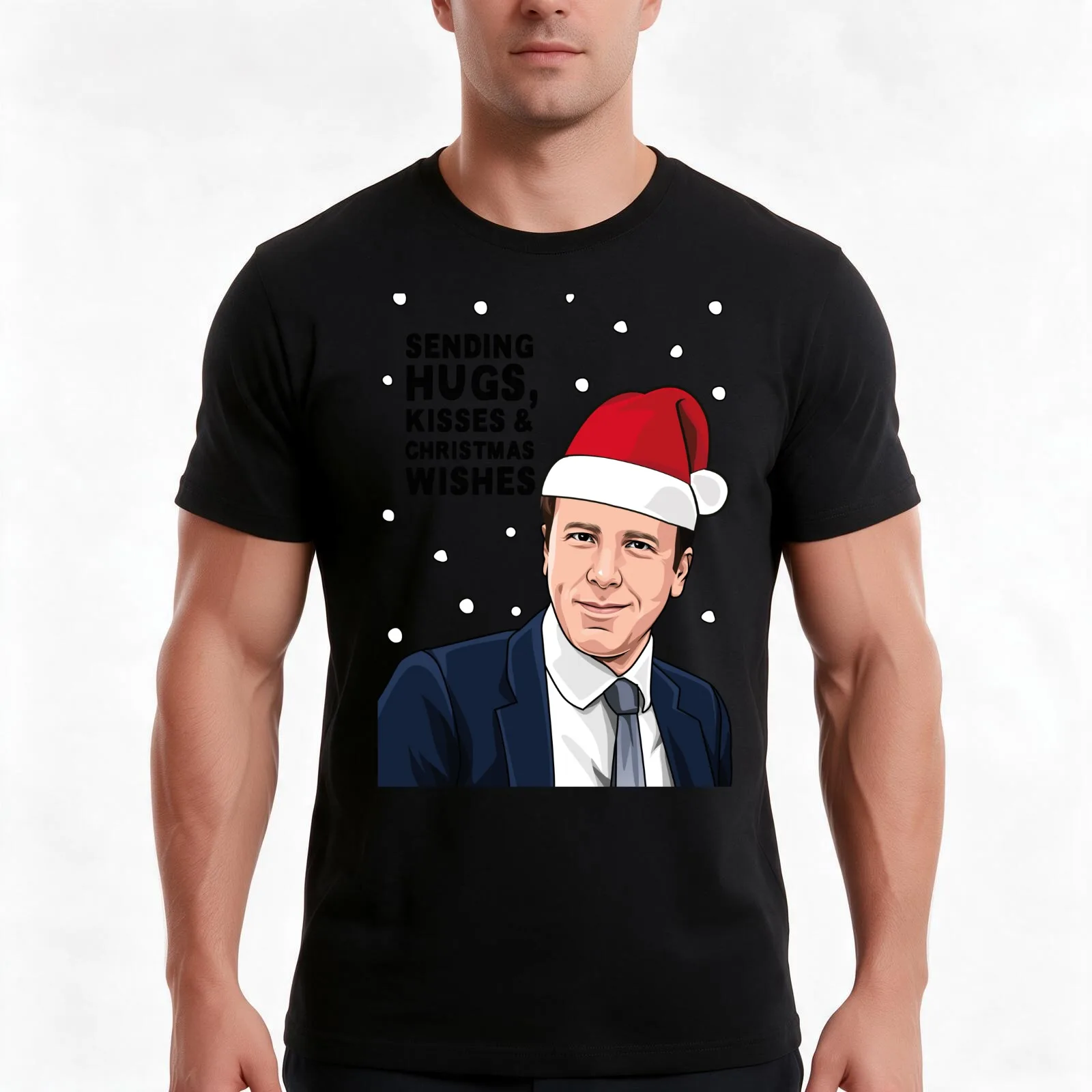 Matt Hancock Christmas Jumper T-Shirt, Summer Casual Cotton Tee, Oversized Streetwear Tops, Vintage Graphic Print, 100% Cotton