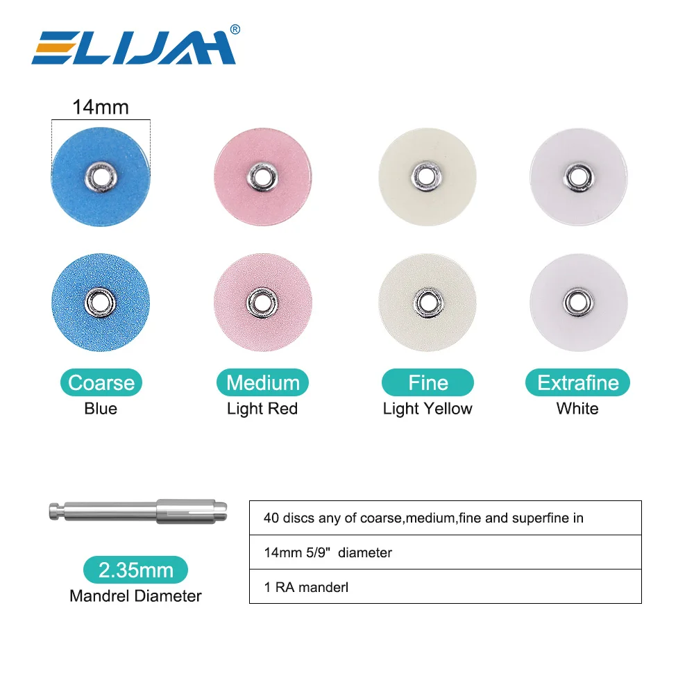 80Pcs/Box Dental Composites Ceramics Finishing Polishing Discs CA2.35mm Metals Mandrel 135℃ Autoclavable Dentistry Consumable