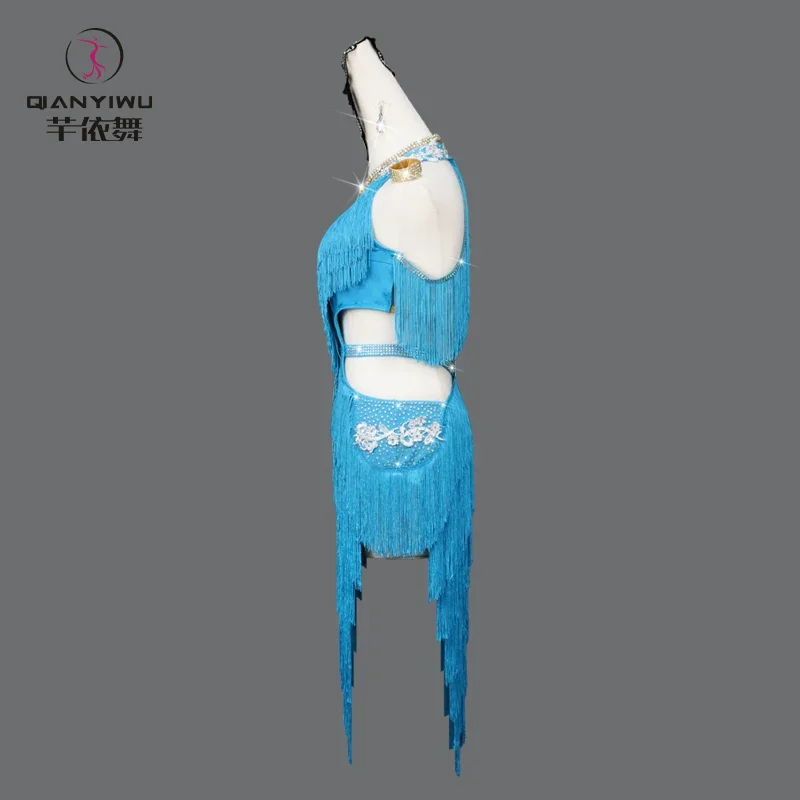 Novo vestido de dança latina sexy feminino salão franjas saia profissional roupas de festa ao ar livre meninas prática wear terno baile samba