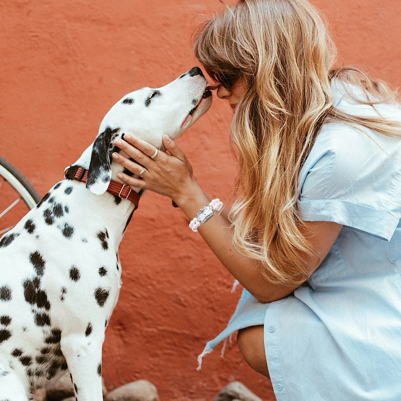 المرأة الأبيض اللؤلؤ حجر الراين سوار ساعة الفولاذ المقاوم للصدأ حركة الكوارتز مجوهرات أنيقة ساعة يد لؤلؤة #5