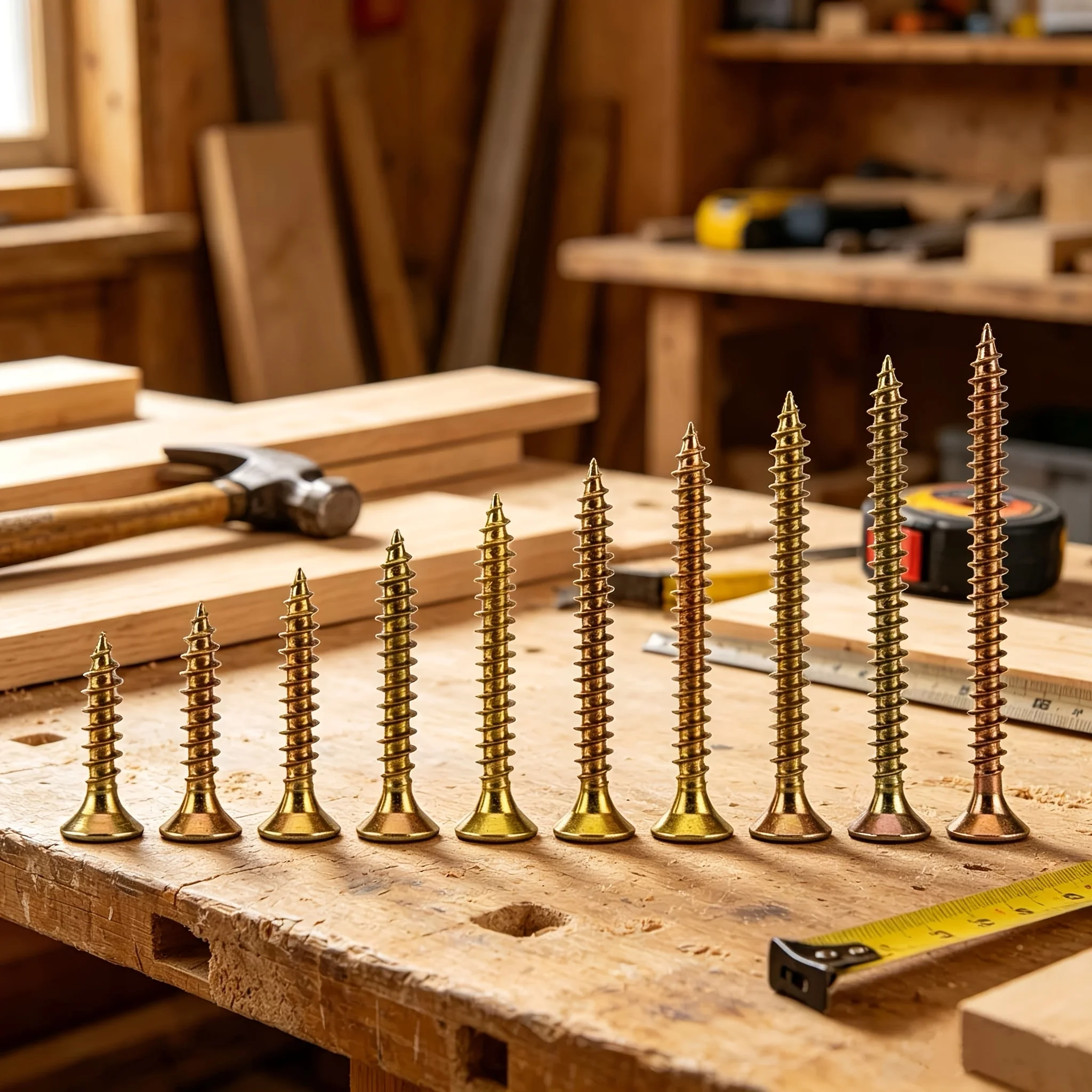 Selbstschneidende Schrauben, hochfeste Holzschrauben, geeignet für die Montage und Reparatur von Möbeln, zum Befestigen von Holzbalken und -platten. – Detail 3