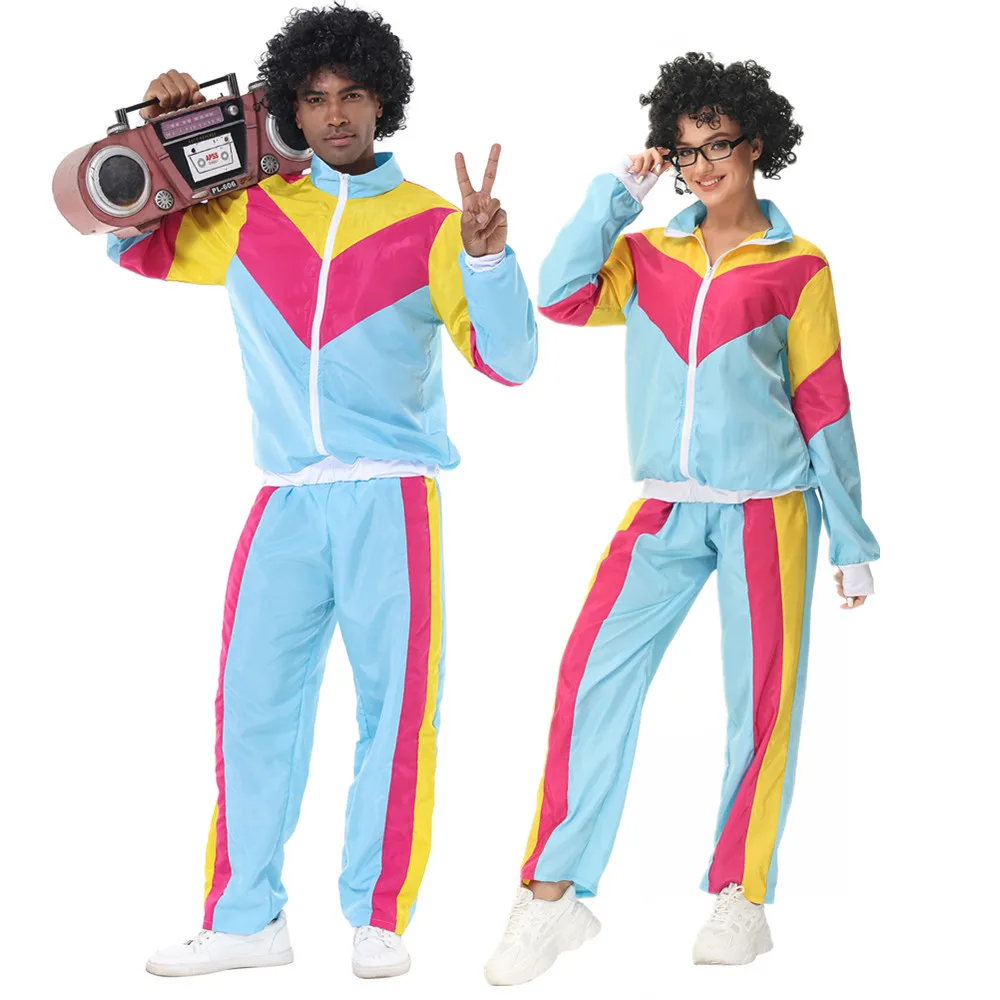 Disfraz Hippie de los años 60 para adultos, disfraz Retro de Cosplay para mujeres y hombres, fiesta de disfraces de Halloween y Purim para parejas, vestido de lujo