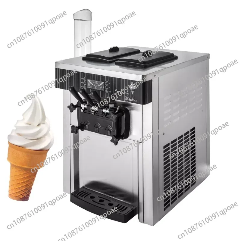 Commercial 20L/5.28Gal/h Automatic Air-Cooling Hard Ice Cream Machine Maker with 220V Electric Power Source App-Controlled