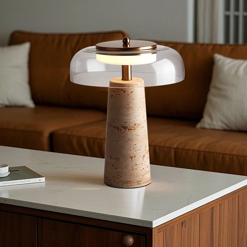 Denmark Luxury Clear Glass Table Decor Lamp Led Cave Stone Minimalist Desk Lights for Bedside Nightstand Luxury Lamps