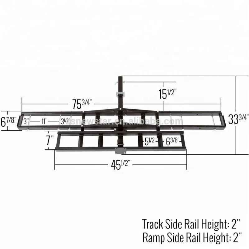 Oem upgrade type load 500lbs 600 lb capacity steel folding car double motorcycle hitch carrier