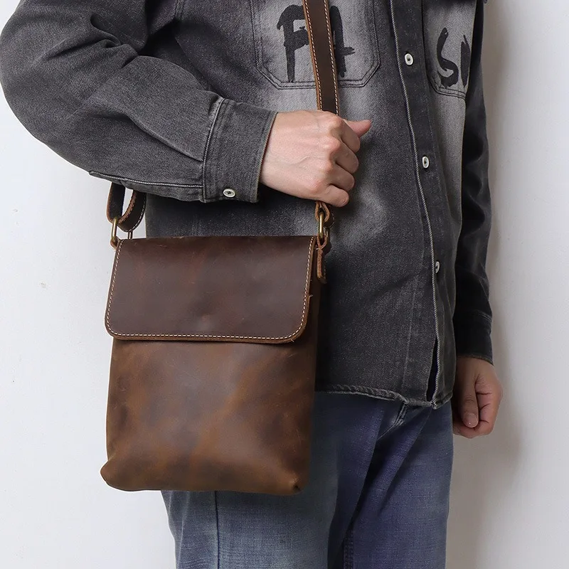 Zency Men Genuine Leather Messenger Bag Fashion Shoulder Bag Handbag for Dail Outing 2025 High Quality Cross-body Bags Satchels