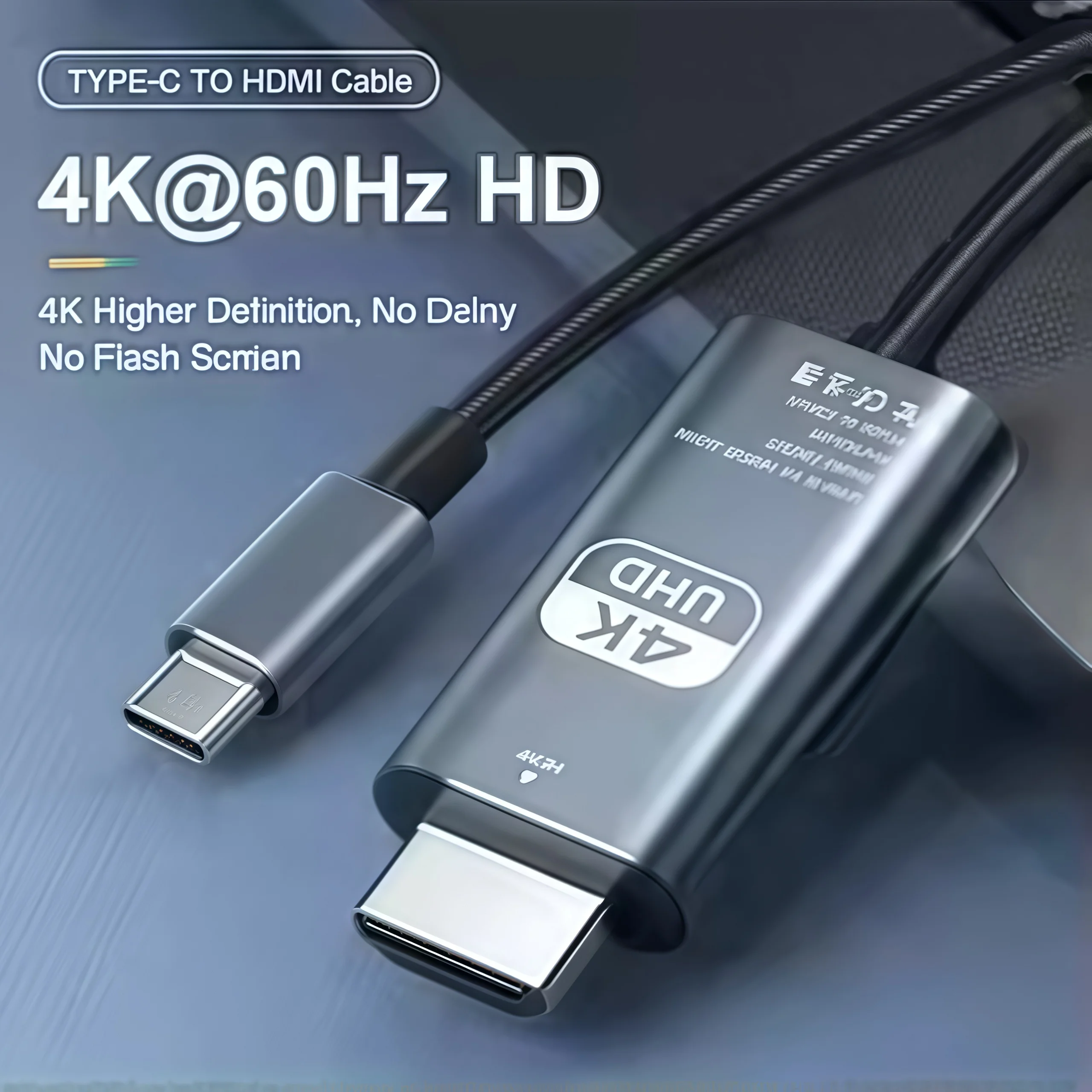 كابل USB C إلى HDMI 4K 60 هرتز، سلك من الألومنيوم من النوع C إلى HDMI لأجهزة MacBook وأجهزة الكمبيوتر المحمولة Dell/HP، متوافق مع Thunderbolt 3/4/USB4 #1