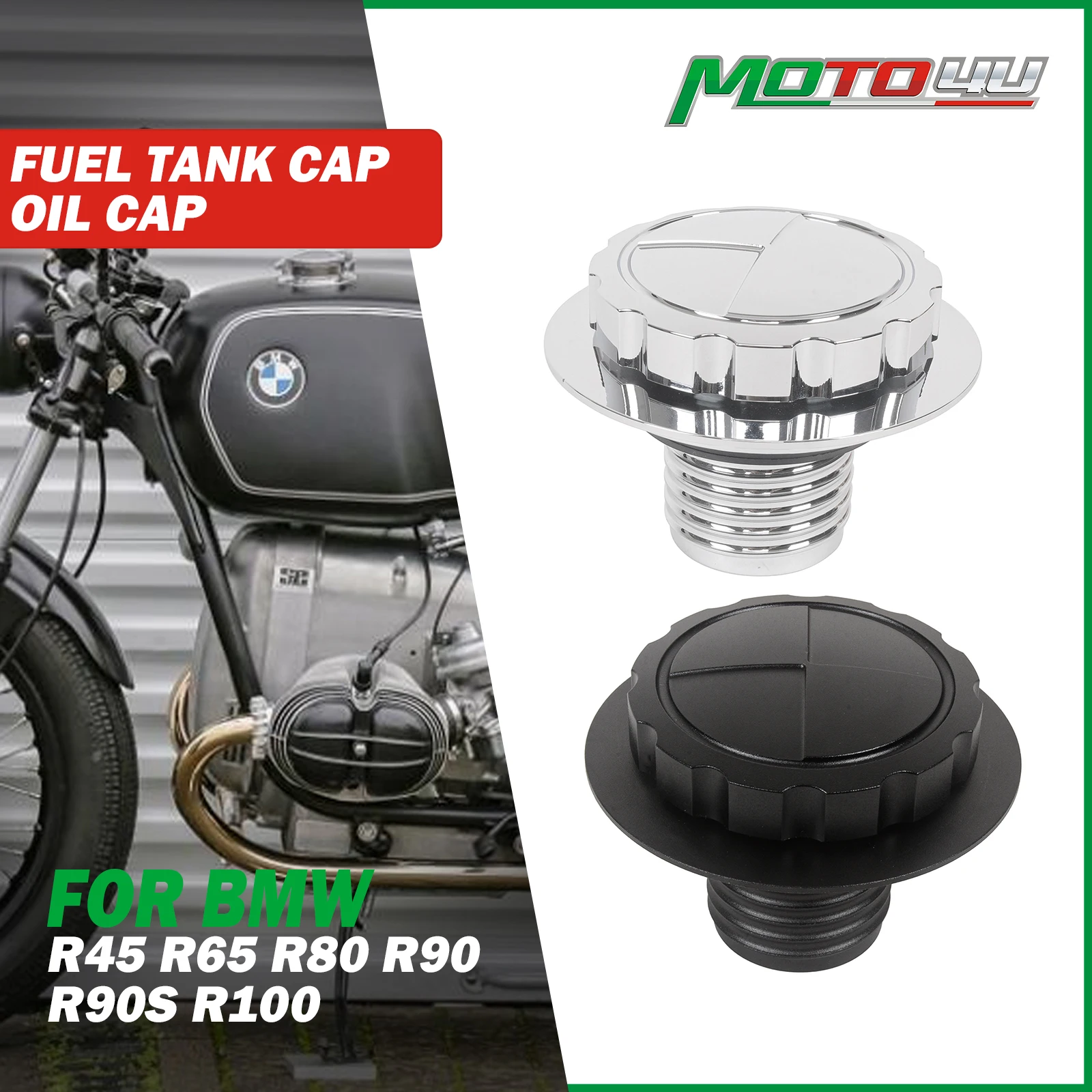 MOTO4U FOR BMW R45 R65 R80 R90 R9S R100 CNC Aluminum Motorcycle Accessories Retro Oil Fuel Tank Gas Cap Cover Keyless