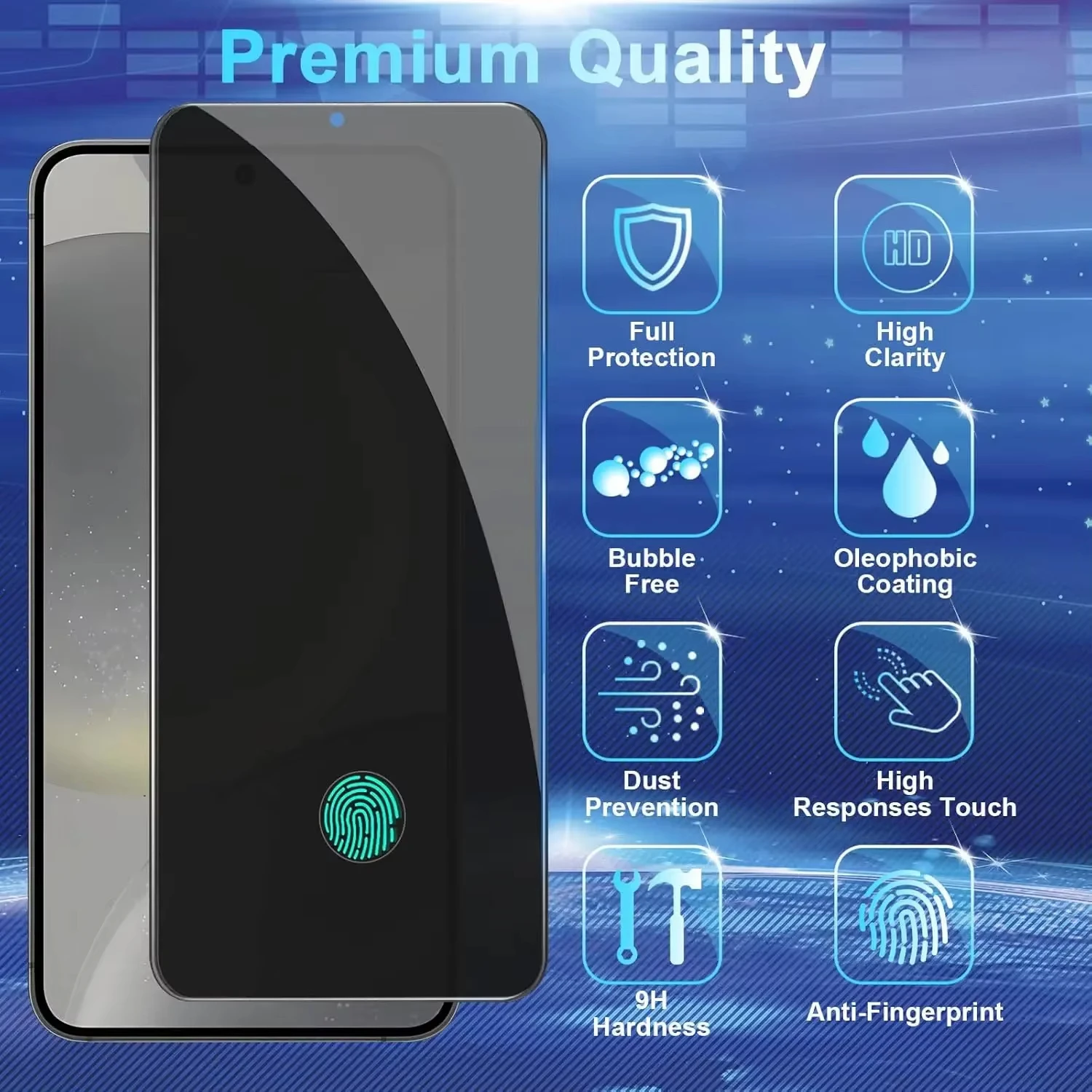 1-3Pcs Fingerprint Unlock Privacy Screen Protector For Samsung S25 Ultra S26 S24 S23 S22 Plus FE S25Ultra 5G Anti-Spy Glass Film