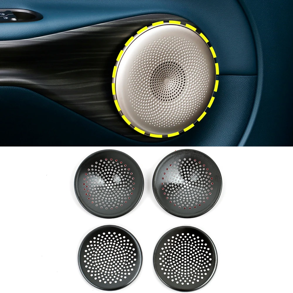 

For Wuling Cloud EV 2023-2024 Car Door Audio Speaker Cover Loudspeaker Pad Trim Frame Sticker Stainless Interior Accessories