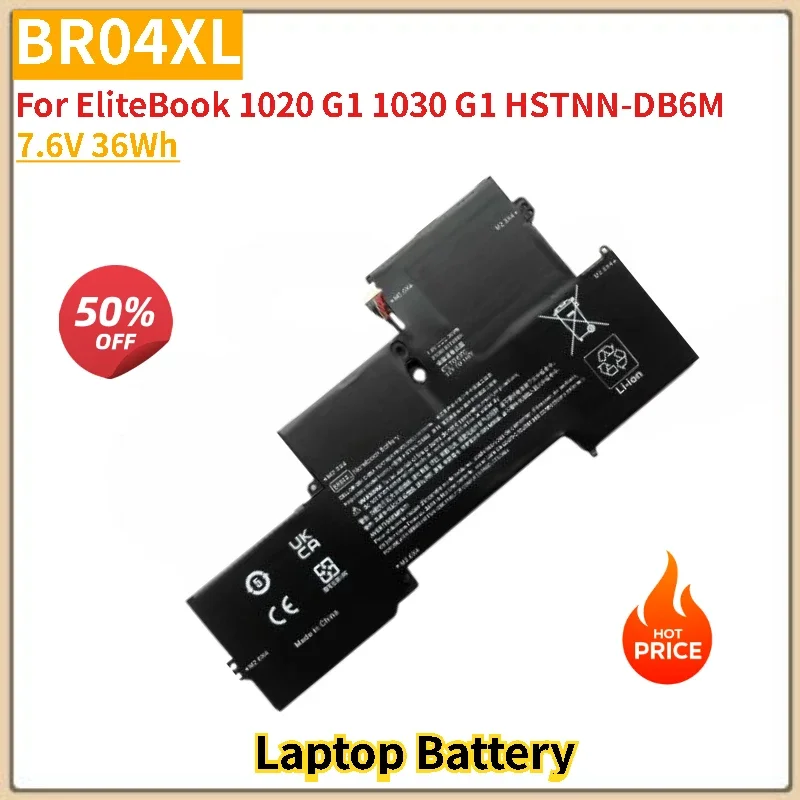 

BR04XL Laptop Battery 7.6V 36Wh for EliteBook 1020 G1 1030 G1 HSTNN-DB6M Replacement Battery Brand-New High Quality