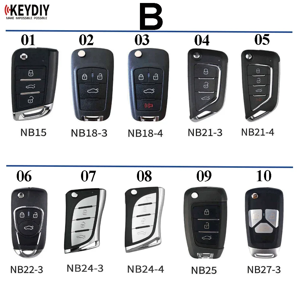 4 قطعة KEYDIY العالمي مفتاح السيارة عن بعد NB04 NB08 NB10 NB11 NB12 NB18 NB25 NB28 NB29 NB30 NB33 NB سلسلة لآلة KD MINI KD-X2 #3