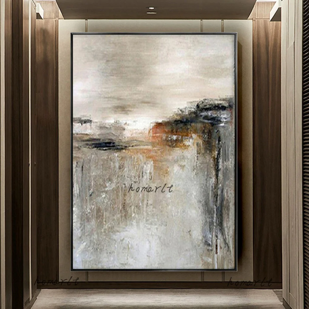 

100% ручная роспись абстрактная картина маслом Ручная работа серая текстура холст настенные картины для гостиной домашняя фотография