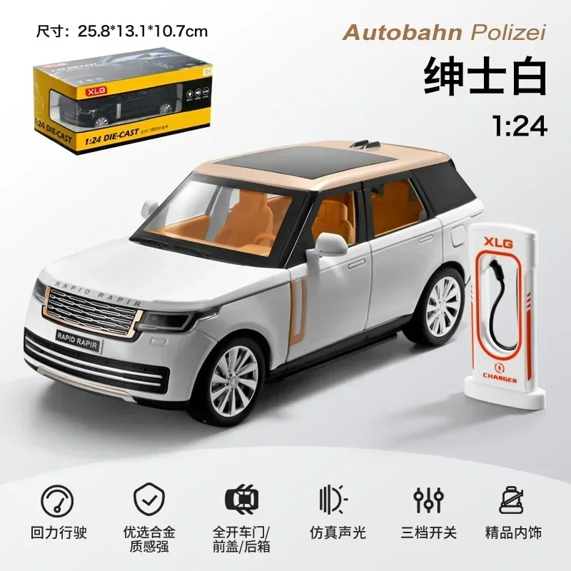 

1:24 Land Rover Range Rover SUV Simulation Diecast Metal Alloy Model car Sound Light Pull Back Collection Kids Toy Gifts F600