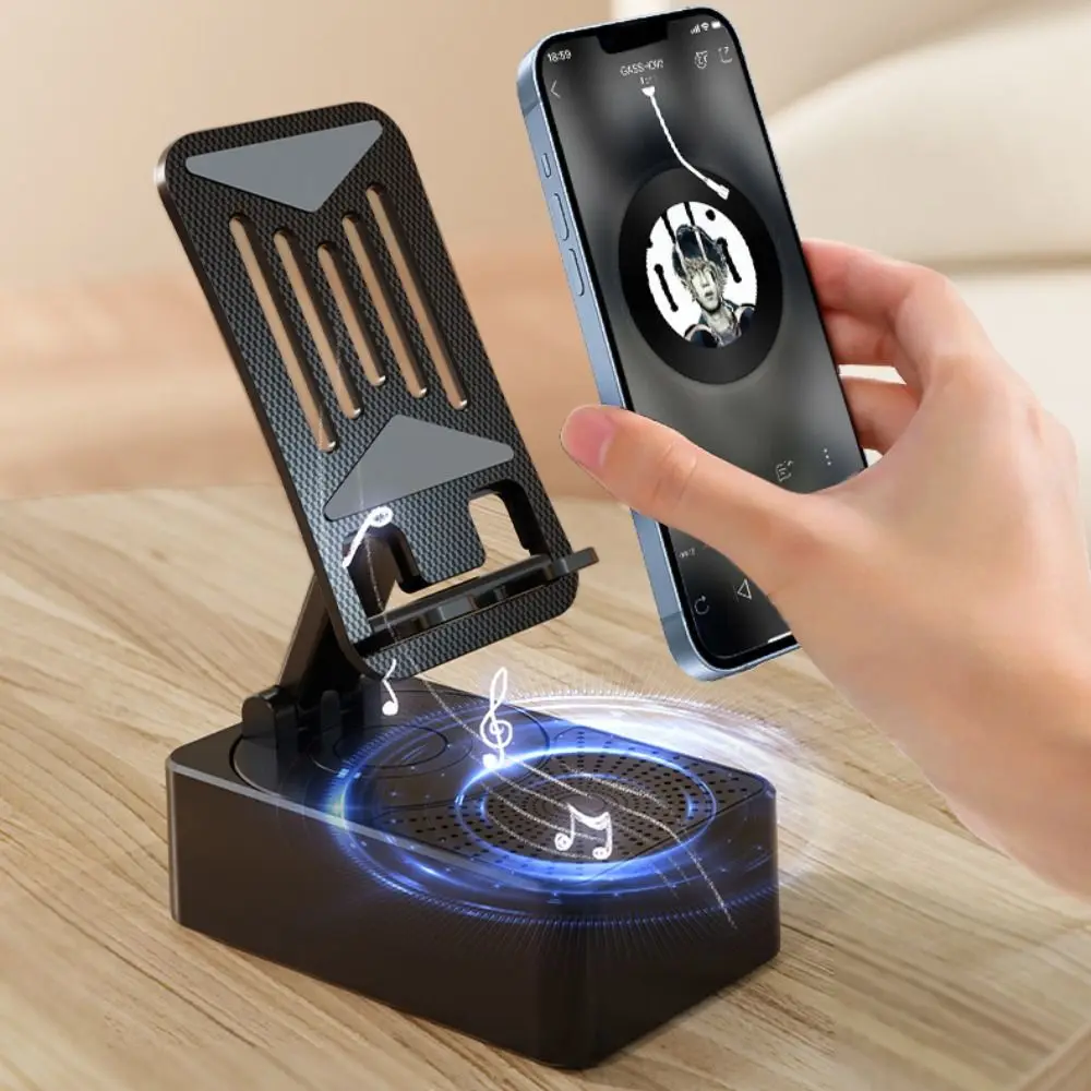 Foldable 3 In 1 Phone Bracket Non-slip Rotating Bluetooth Speaker Phone Stand Multi-Function Adjustable