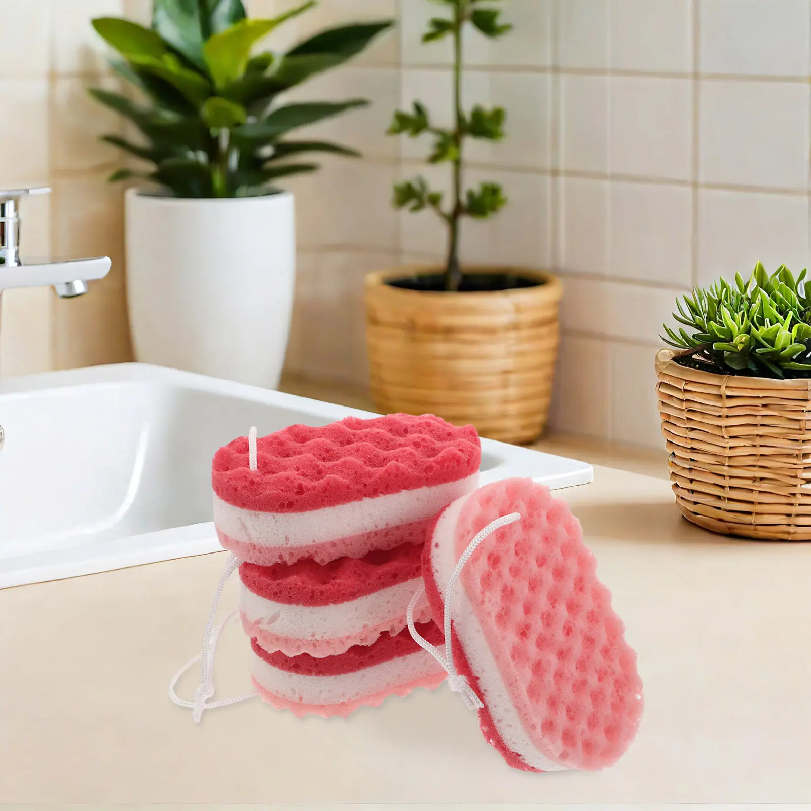 

Набор из 4 мочалок-губок с волнистой текстурой для спины, мягкая отшелушивающая мочалка для тела для женщин и мужчин, для удаления омертвевшей кожи, быстросохнущая, для ванны