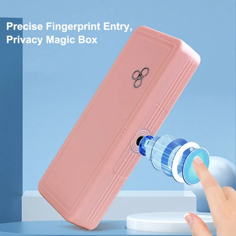 Fingerprint Safe Box, Papelaria Jóias, Segurança, Chave, Armazenamento de Cartão de Identificação, Secret Hidden, Privacy Protection, Cosmético