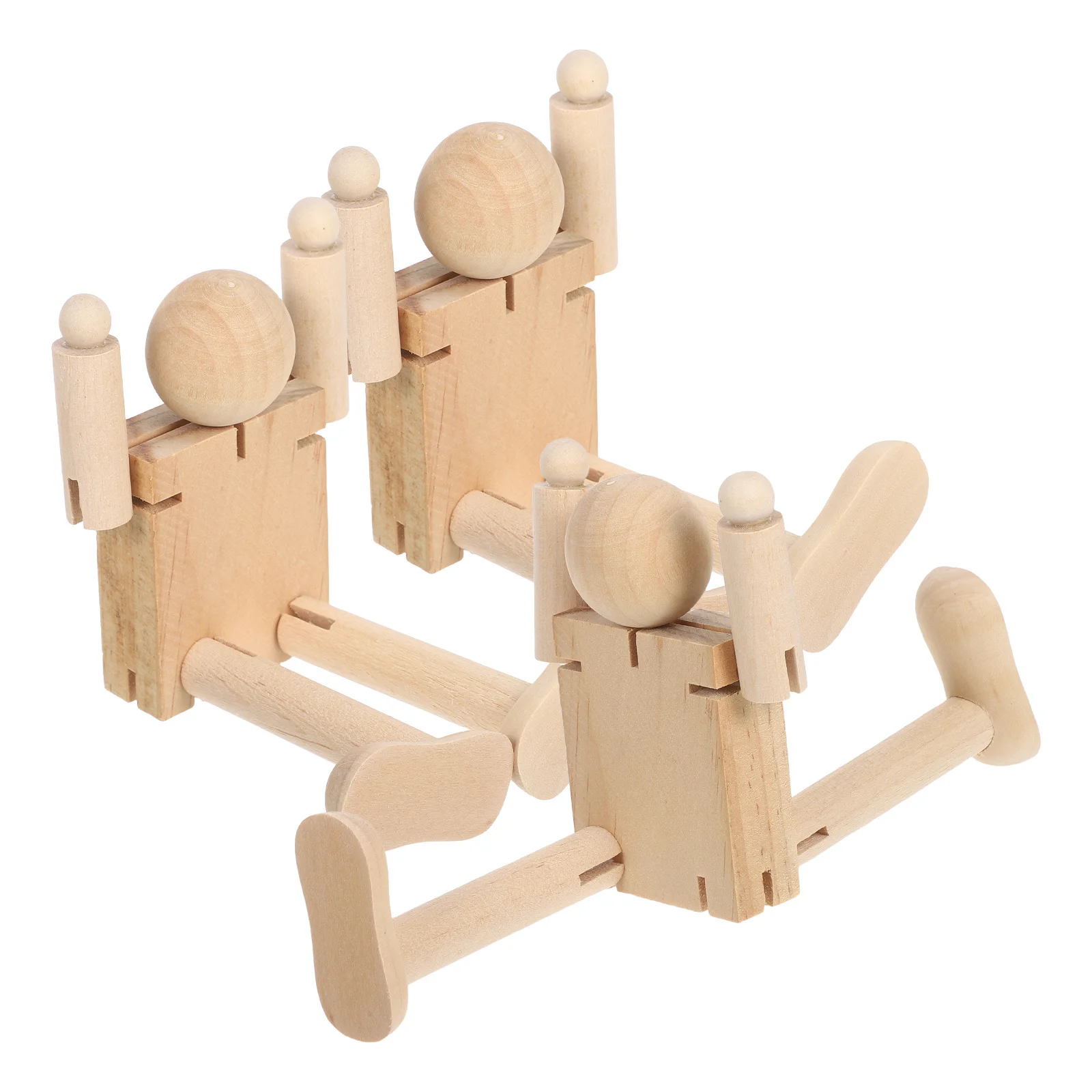 3 قطع روبوت خشبي: شخصية كلاسيكية من الخشب الصلب للرسم والديكور - عارضة أزياء مشتركة لتعزيز التعبير الإبداعي #1