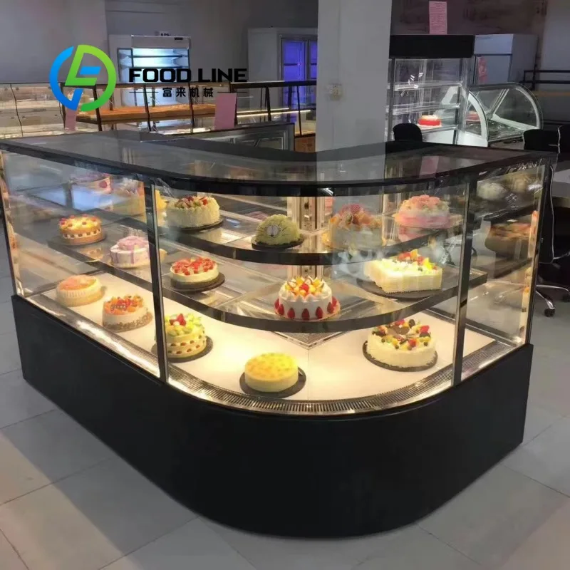 Commercial Cake Showcase Shockproof Base Like Glass Bakery Display Cooler Resists Knocks In High Foot Traffic Busy Bakery Retail