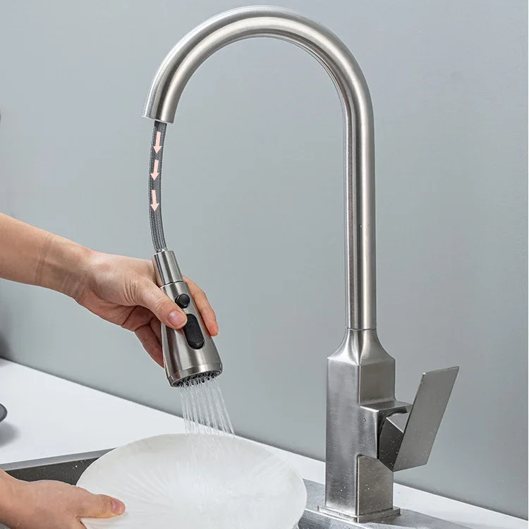 Stainless Steel  Touch Kitchen Faucet with Pull Down Sprayer  Hot Cold Kitchen Sink Mixer  Smart  Sensor Pull Out Kitchen Tap