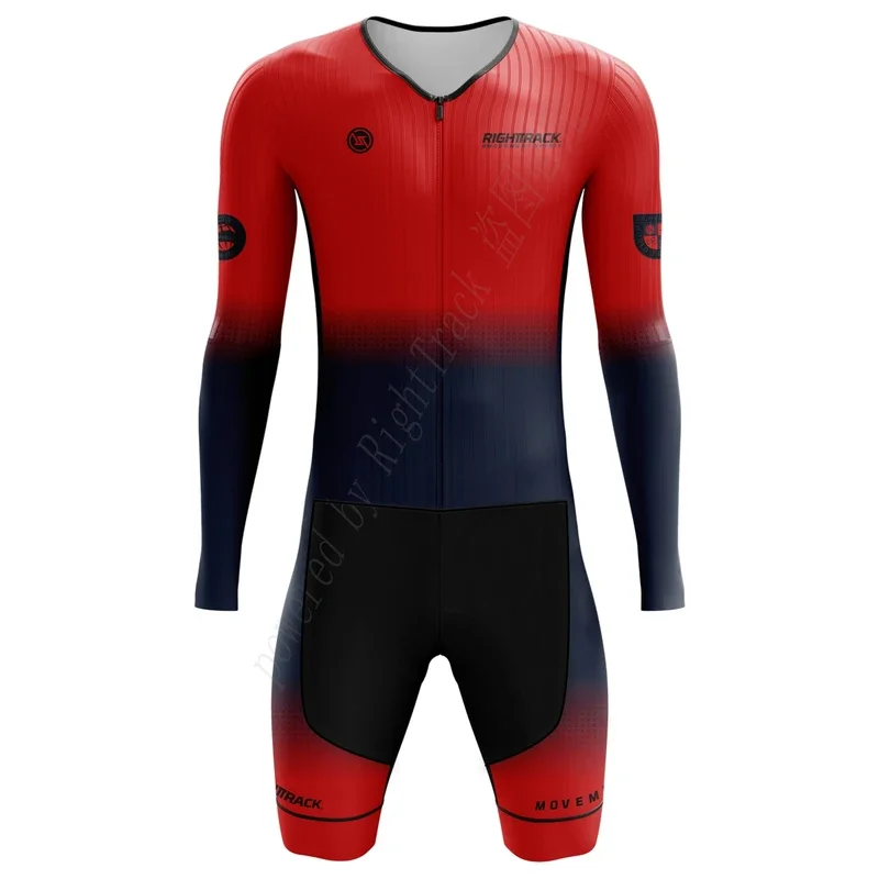 Pro MEN'S Trisuit Triathlon World Championship Long Sleeve Skinsuit RIGHTTRACK Swimming Cycling Running Competition Appare