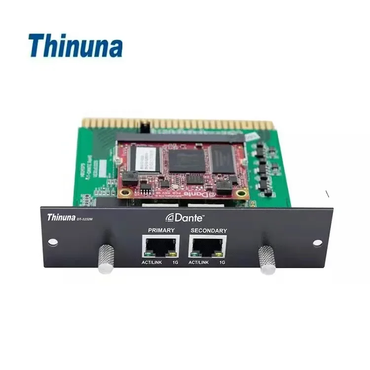 

Thinuna DT-3232M DANTE Achieve 32*32 Channels Round-trip Signal Transmission and Control 32 Channel Dante Card