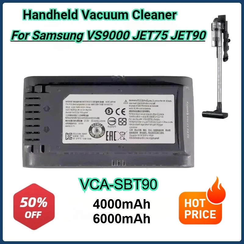 

Аккумулятор для пылесоса VCA-SBT90/XAA VS20R9046T3/AA VS20T7536T5/AA для Samsung Jet 75 Jet 90 Jet75 Pet Jet90 VS9000 VCA-SBT90
