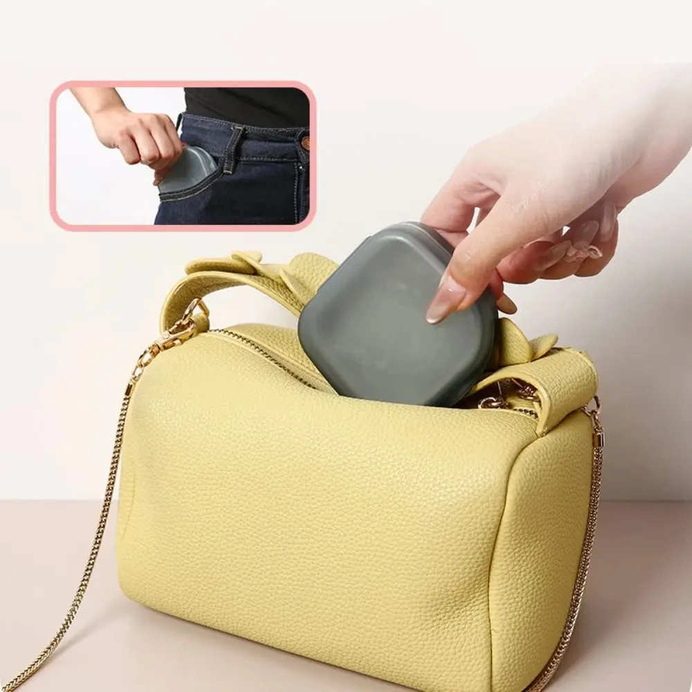 Orthodontic Retainer Storage Box with Mirror Dull Polish Portable Wearable Invisible Retainer Multi-Functional Storage Tool