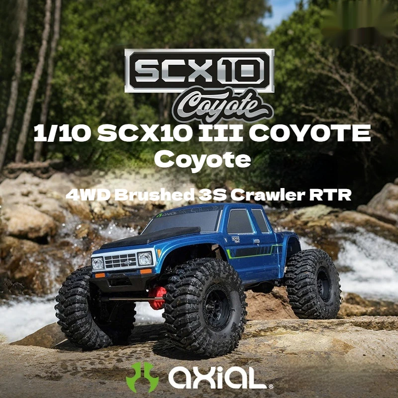 รถออฟโรดปีนเขาไฟฟ้าบังคับวิทยุ AXIAL 1/10 Scale SCX10 III COYOTE รุ่นที่ 3 พร้อมใช้งาน (RTR) สำหรับงานอดิเรกของเล่น