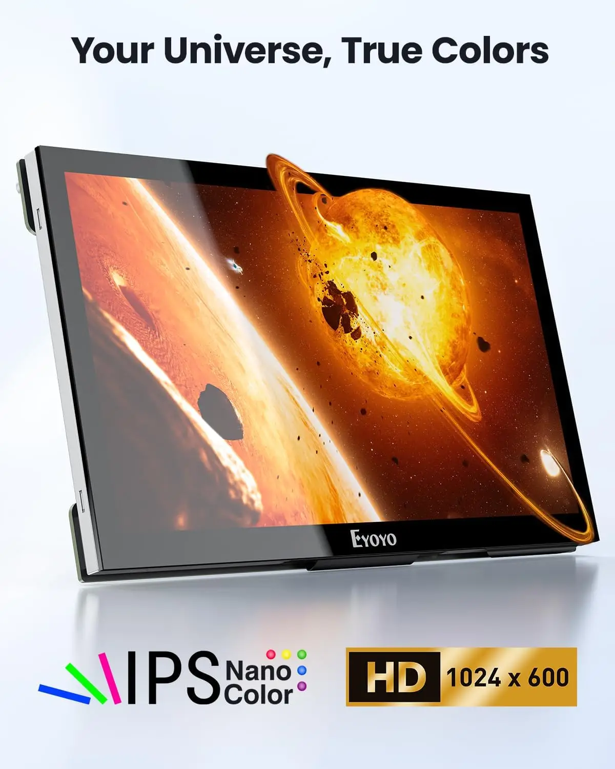 Eyoyo Raspbery Pi Screen 7-дюймовый емкостный сенсорный ЖК-монитор 1024×600 с подставкой, мини-портативные HDMI-мониторы IPS