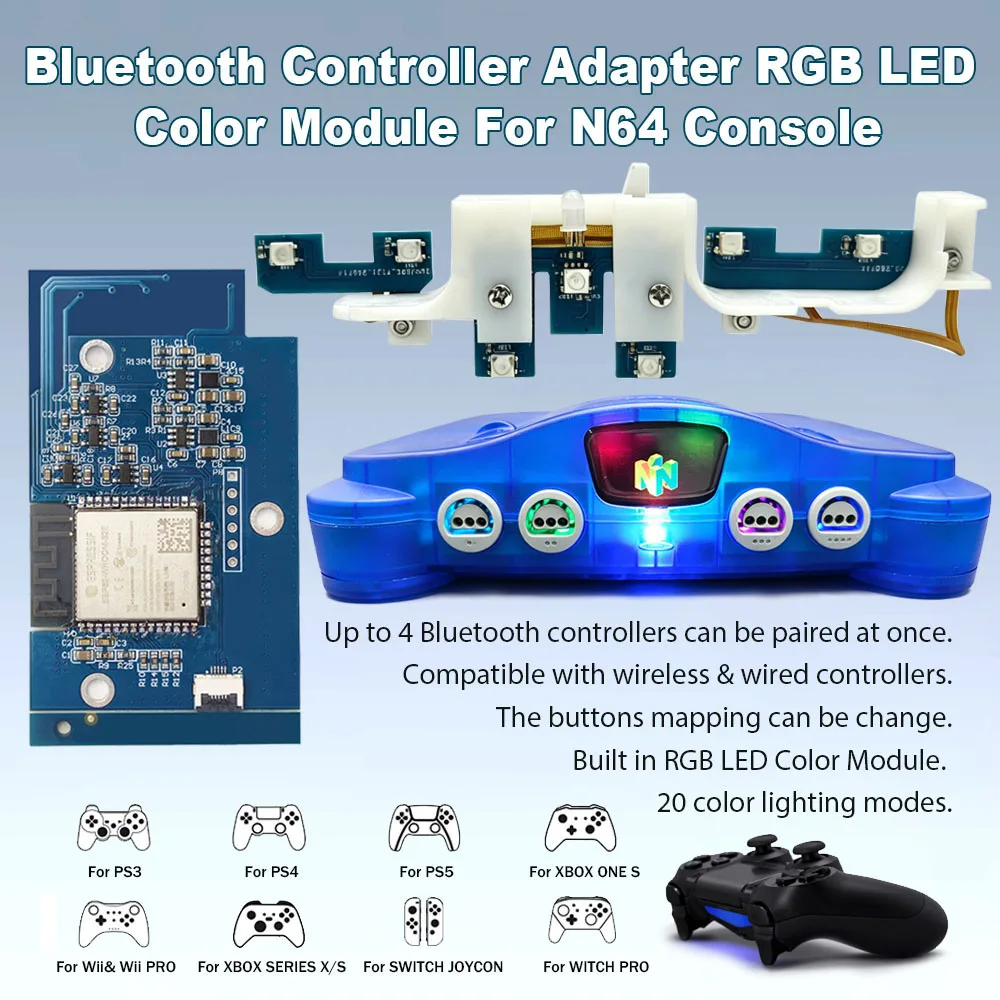 adattatore-interno-per-controller-wireless-ibluecontrolmod-con-modulo-led-rgb-a-colori-per-console-di-gioco-n64