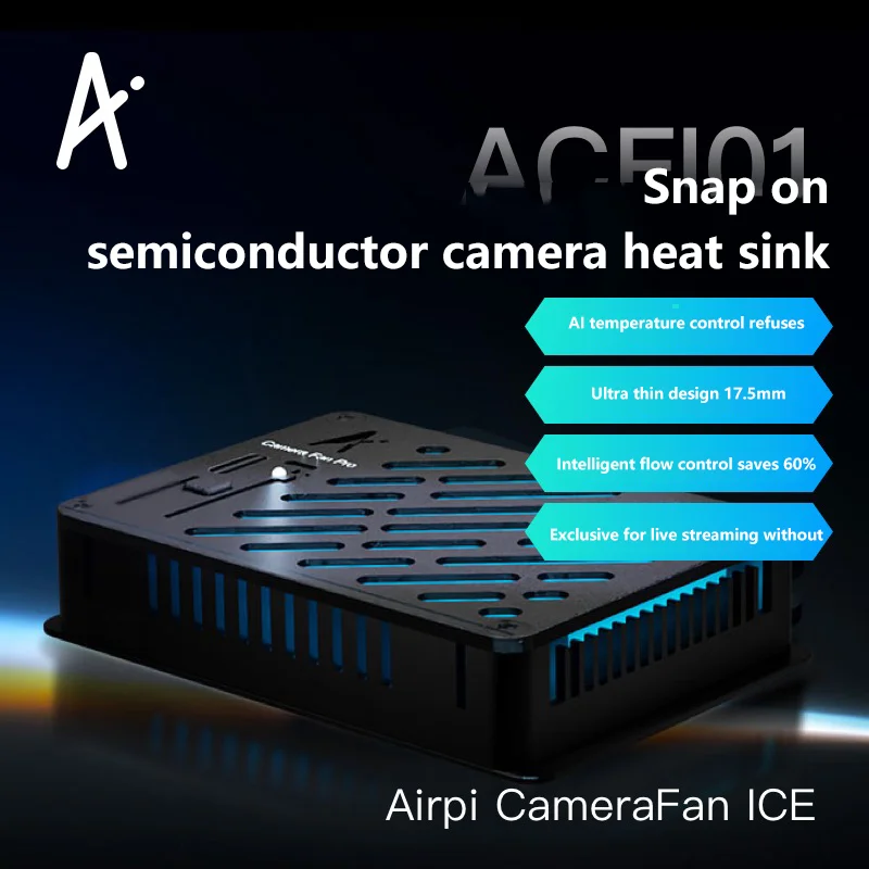 Airpi Camera Cooling Fan Radiator Heat Sink with AI Temperature Control For Sony Canon FUJIFILM XT4 Nikon Z30 Panasonic Camera