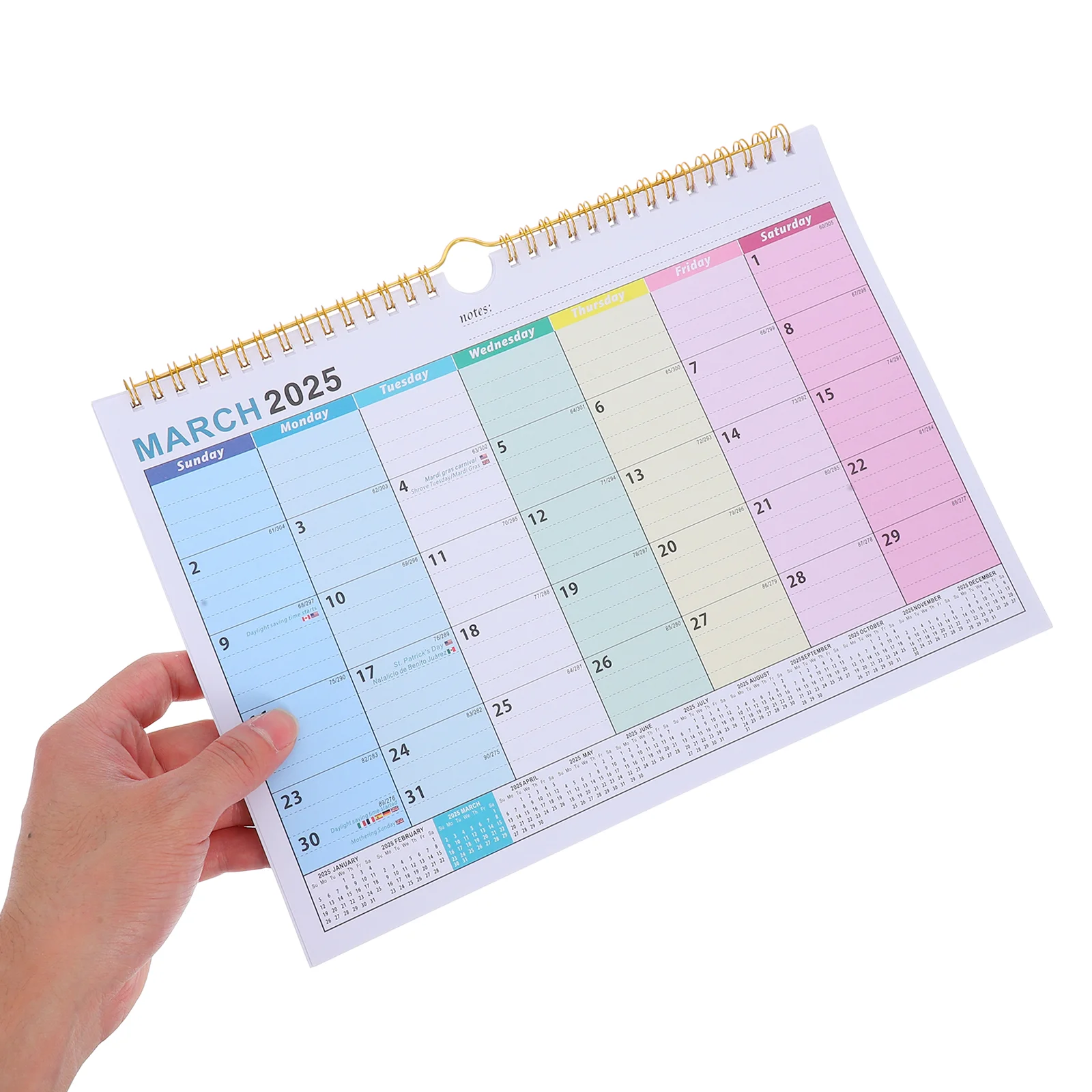 Wall Calendar for Desk Cute Stickers Moon No Date Flip Desktop Blooming