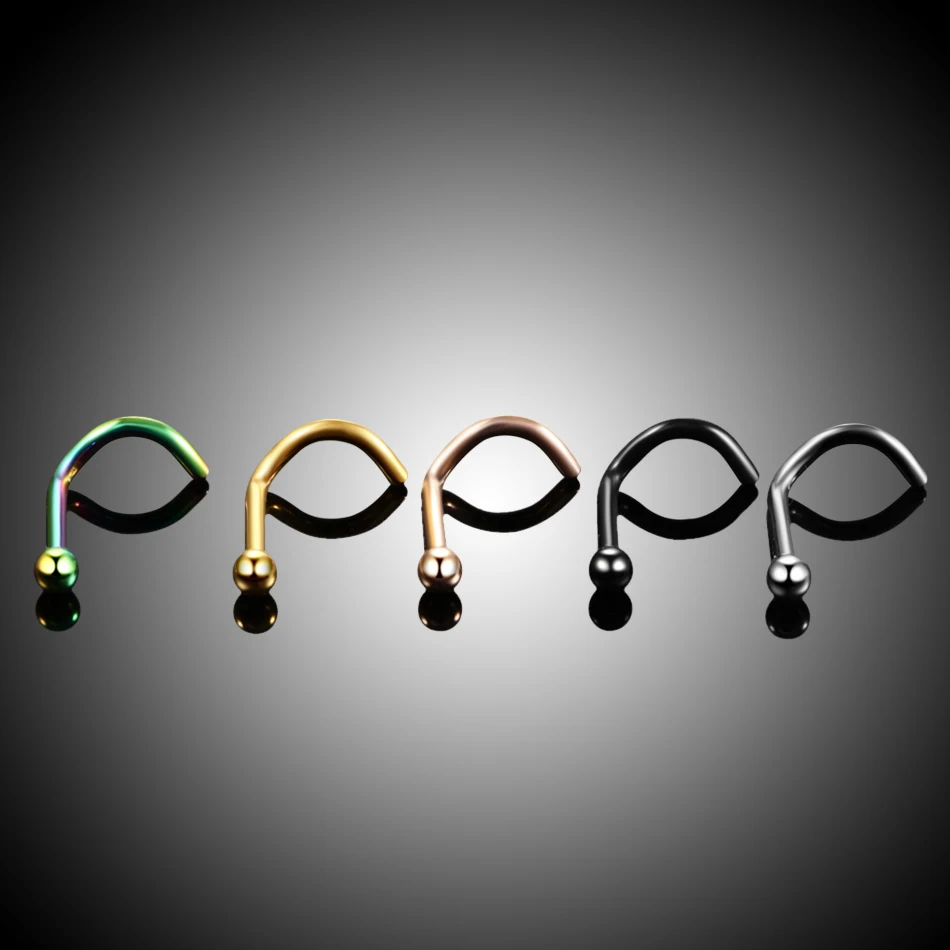 10Pcs/Lot Titanium Nose Ring Piercing 18G 20G Prong CZ Screw Nostril Piercings Nariz Lip Stud Earring Sexy Body Jewelry