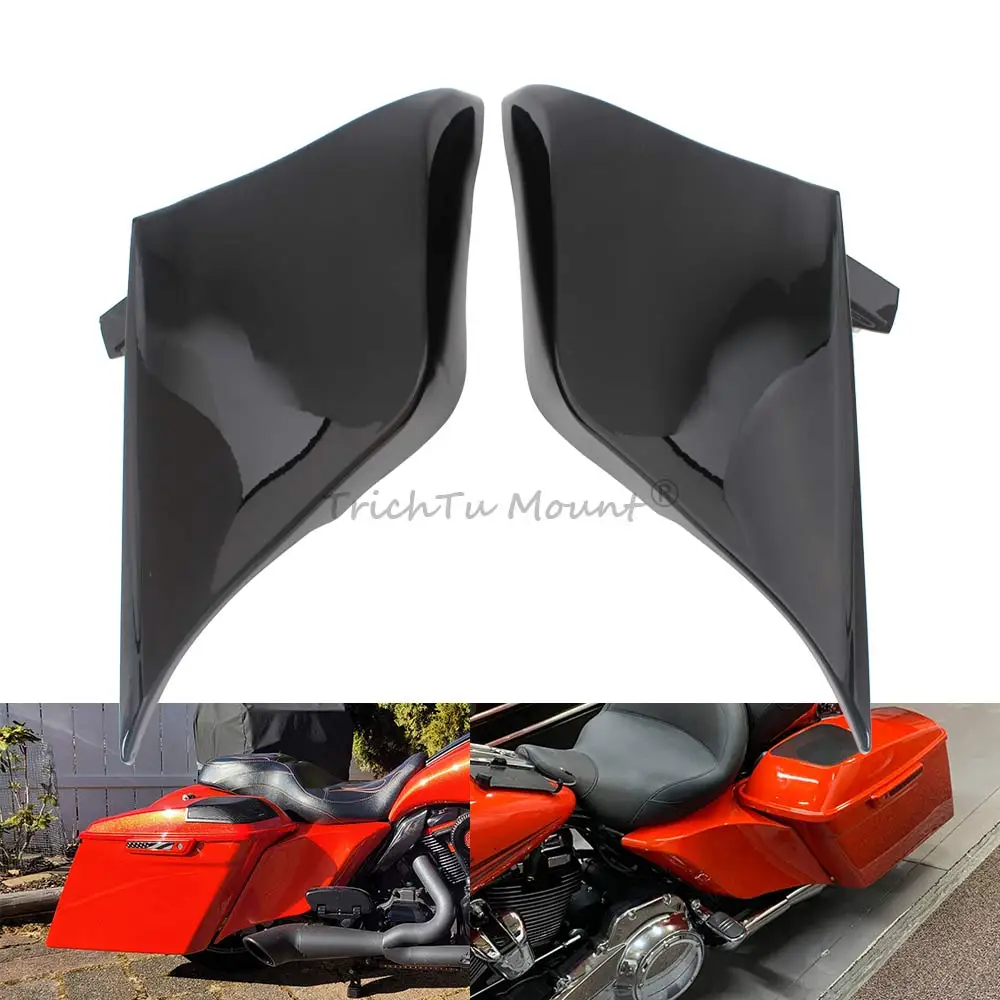 Motorcycle Stretched Extended Side Cover Black ABS plastic For Harley Touring Road Glide CVO Street Glide Ultra Limited FLHTK