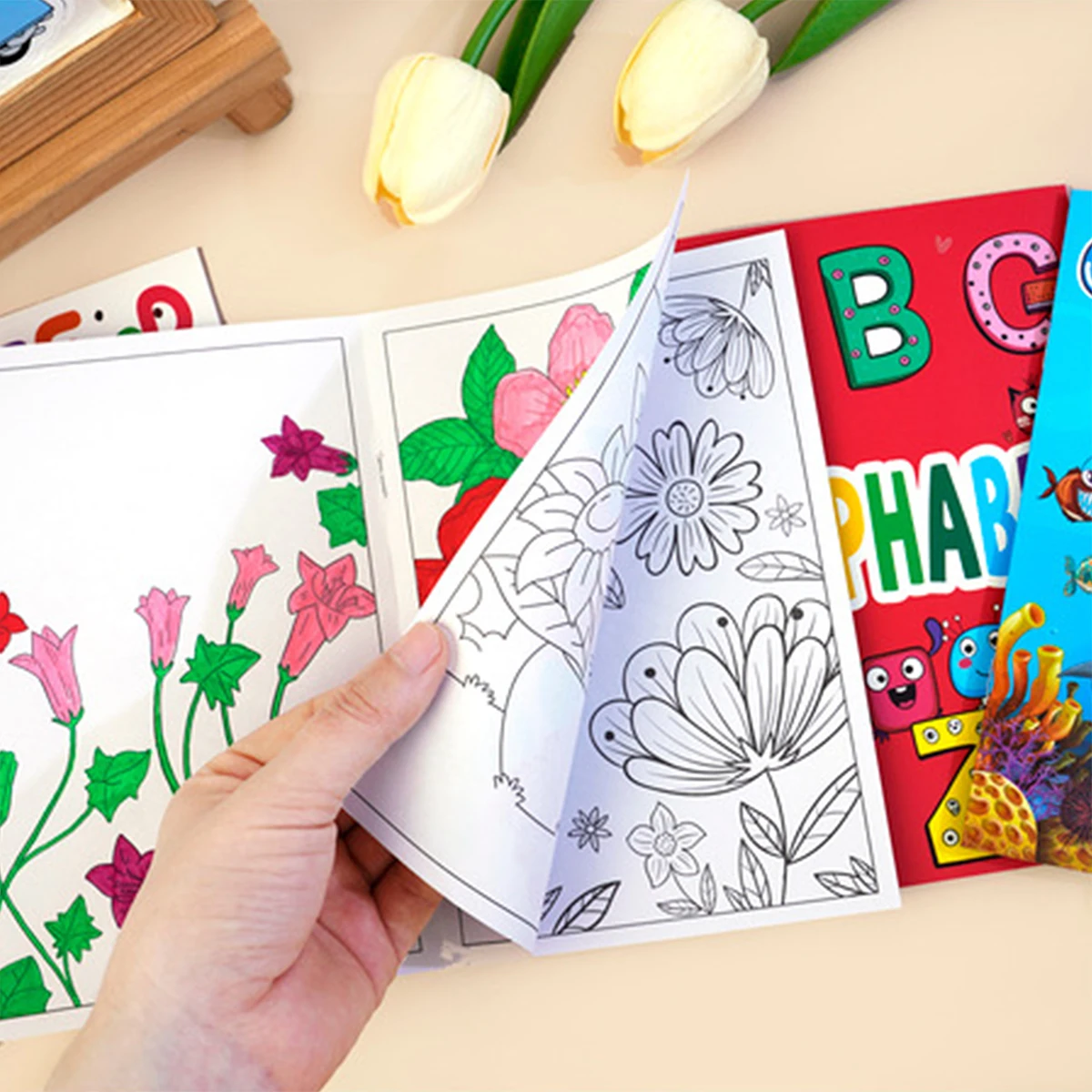Coloring Book Creative Play Kits Bold - Easy - Follow Illustrations for Adults’ Home Unwinding & Parent - Child DIY Fun Coloring